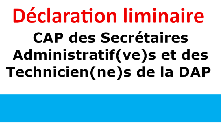 CAP des Secrétaires Administratif(ve)s et des Technicien(ne)s de la DAP 