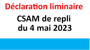 Déclaration liminaire CSAM