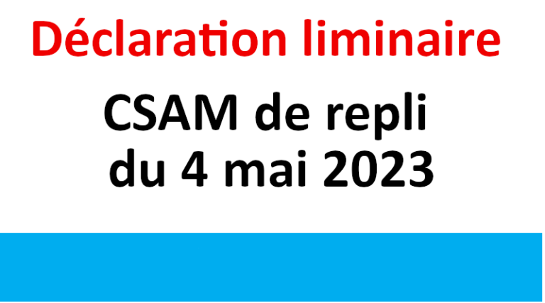 Déclaration liminaire CSAM