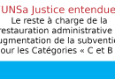 Le reste à charge de la restauration administrative :Augmentation de la subvention pour les Catégories « C et B » L’UNSa Justice entendue !